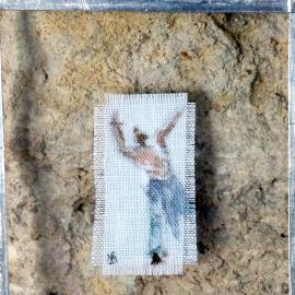 DANSEUR 8 - Aquarelle sur coton par Nicole Besnainou (10X13 cm)